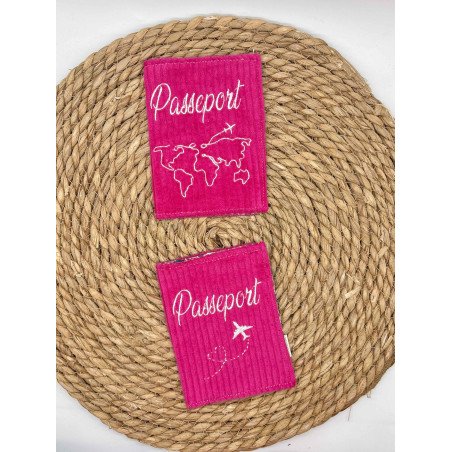 Protège passeport rose flash