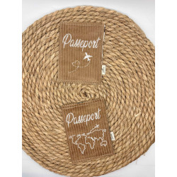 Protège passeport marron clair