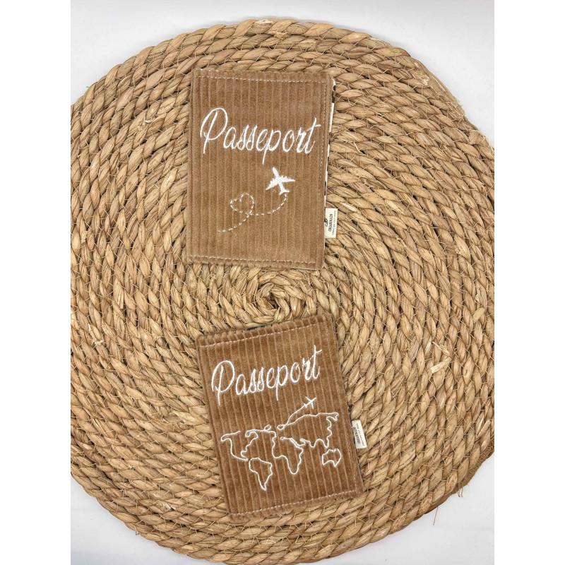 Protège passeport marron clair