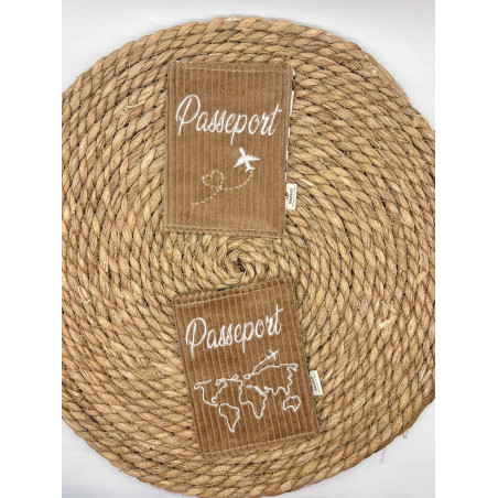 Protège passeport marron clair