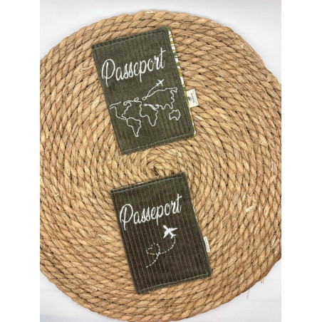 Protège passeport kaki