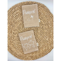 Protège passeport beige
