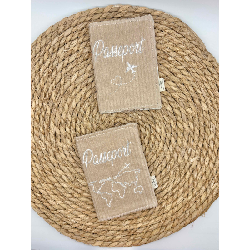Protège passeport beige