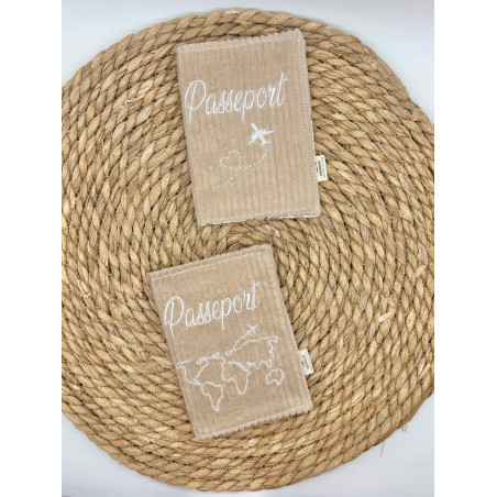 Protège passeport beige