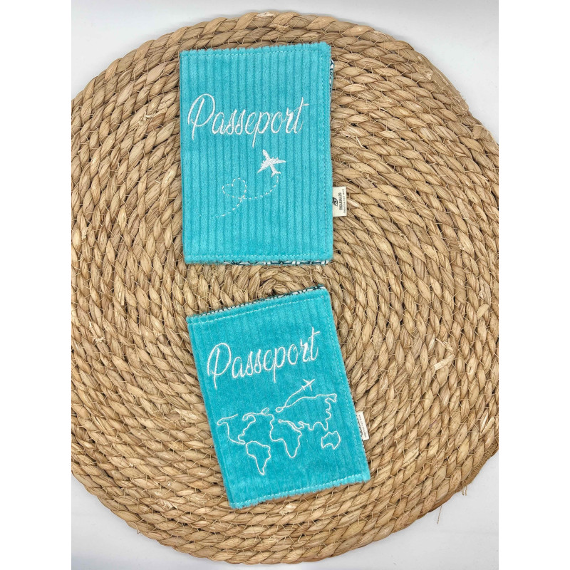 Protège passeport bleu flash