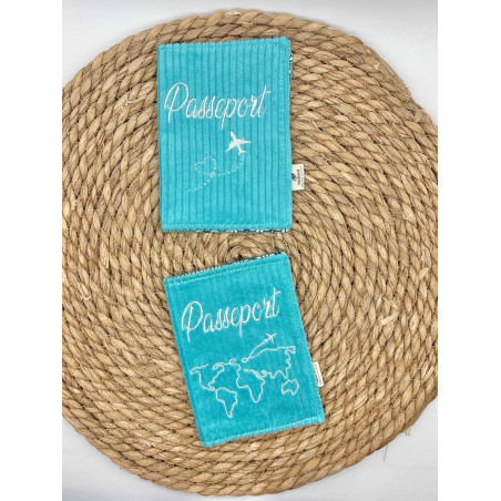 Protège passeport bleu flash