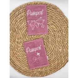 Protège passeport rose