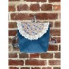 Sac à dos bleu fleurs
