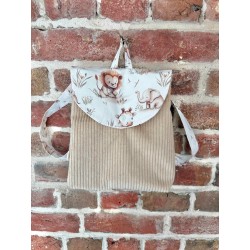 Sac à dos beige animaux