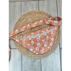 Sac banane fleurs orange