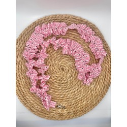 Cordon de téléphone Vichy fleurs rose