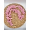 Cordon de téléphone Vichy fleurs rose