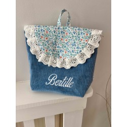 Sac à dos fleurs bleus