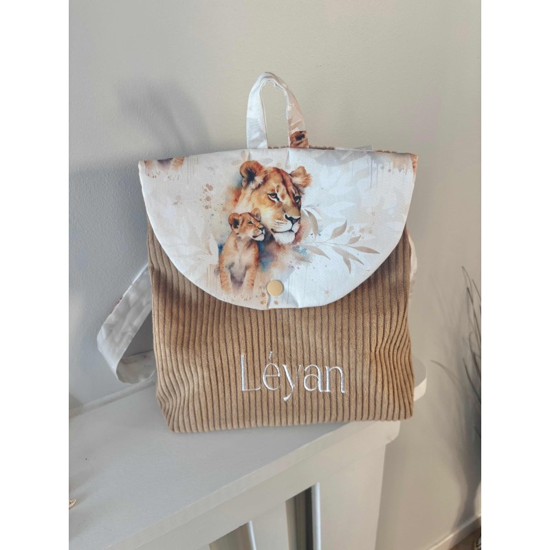 Sac à dos lionceau beige