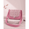 Sac à main velours côtelé rose et liberty