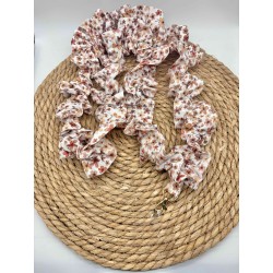 Cordon de téléphone fleurs  beige