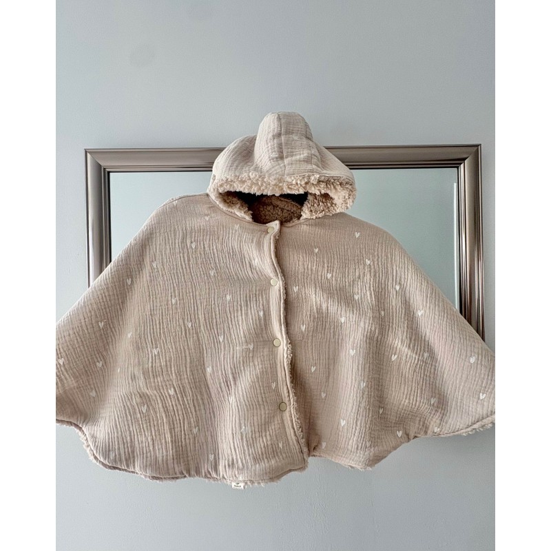 Poncho/ cape INTÉRIEUR ou EXTÉRIEUR cœurs