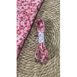 Paire de lacets liberty rose/rouge