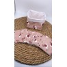 Panier et ses lingettes lavables doudou rose