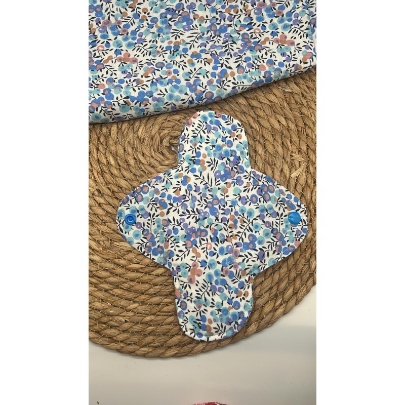 Serviette hygiénique bulles, Liberty bleu