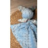 Doudou lapin animaux bleu