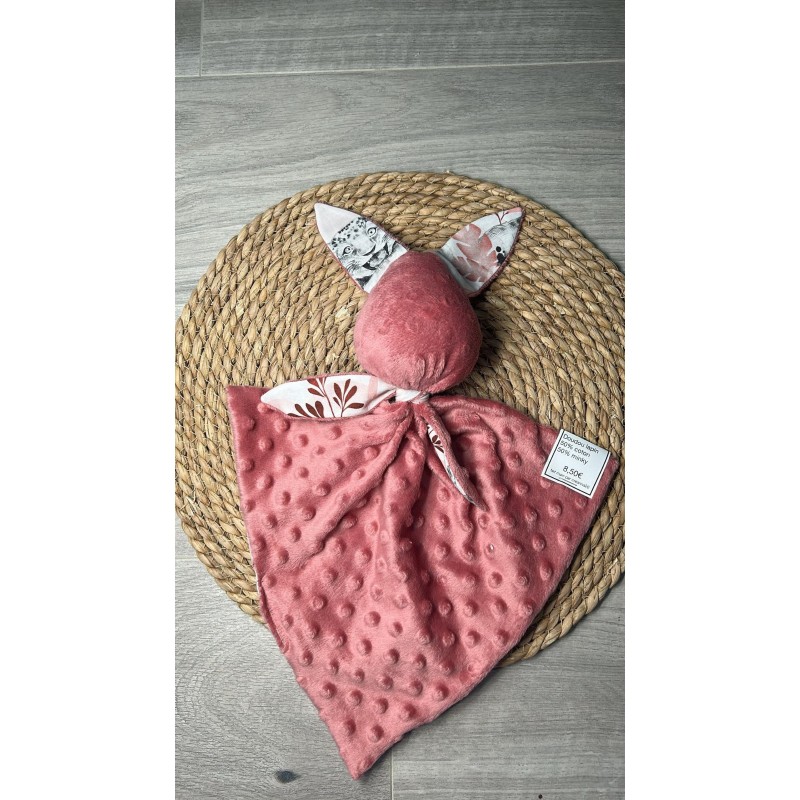 Doudou lapin savane rose