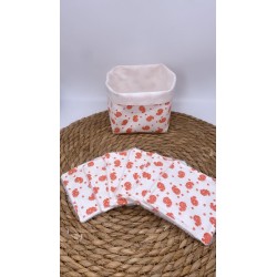 Panier et ses lingettes lavables liberty orange