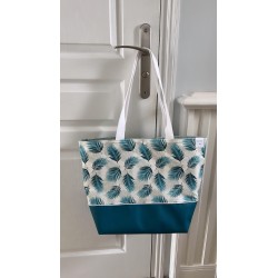 Sac de plage plumes bleu canard