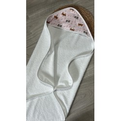 Cape de bain animaux rose