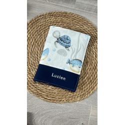 Protège carnet de santé marin bleu