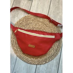 Sac banane simili cuir rouge