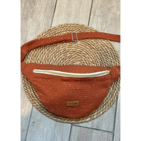 Sac banane double gaze terracotta