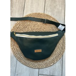 Sac banane simili cuir vert foncé