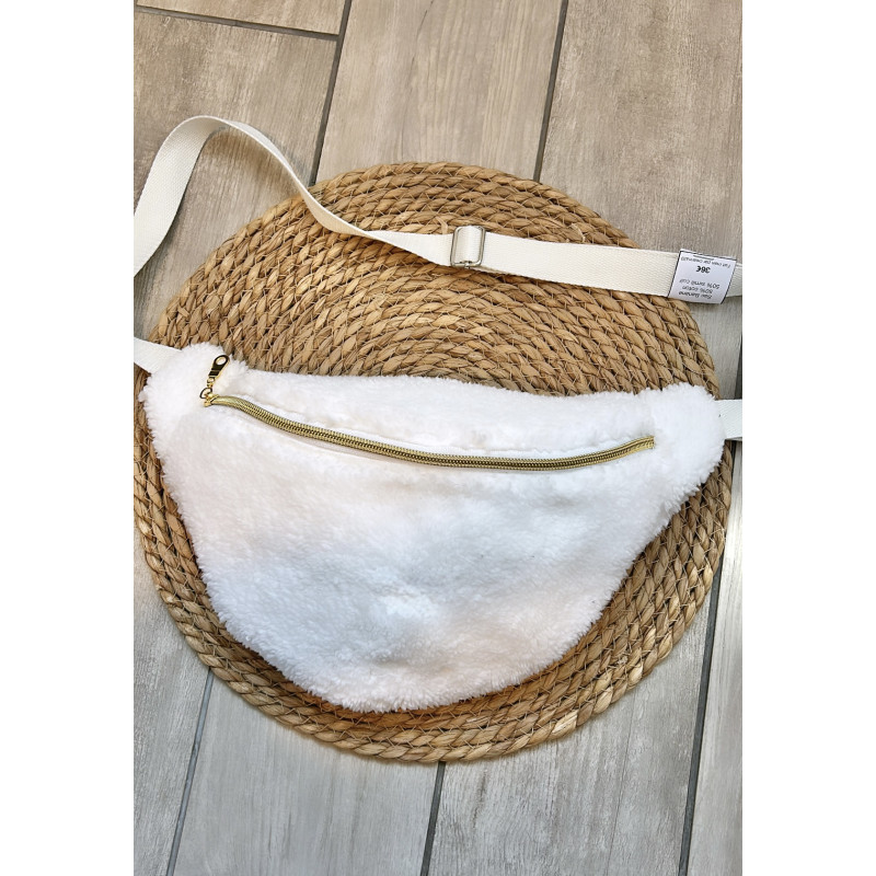 Sac banane moumoute blanche