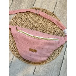 Sac banane double gaze rose