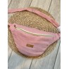 Sac banane double gaze rose