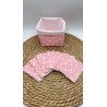 Panier et ses lingettes lavables coeurs