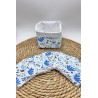 Panier et ses lingettes lavables liberty bleu