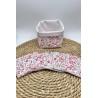 Panier et ses lingettes lavables liberty rose