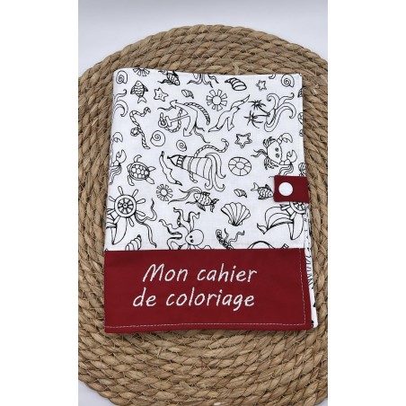 Cahier de coloriage lavable rouge