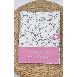 Carnet de coloriage lavable rose